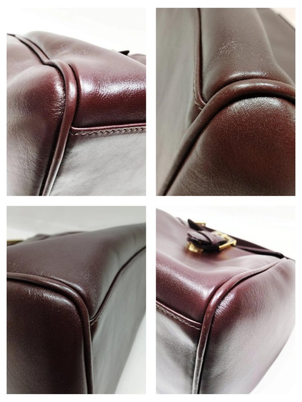 Authentic Fendi Vintage Burgundy Leather Shoulder Bag Luxury Designer Handbag - Picture 7 of 16